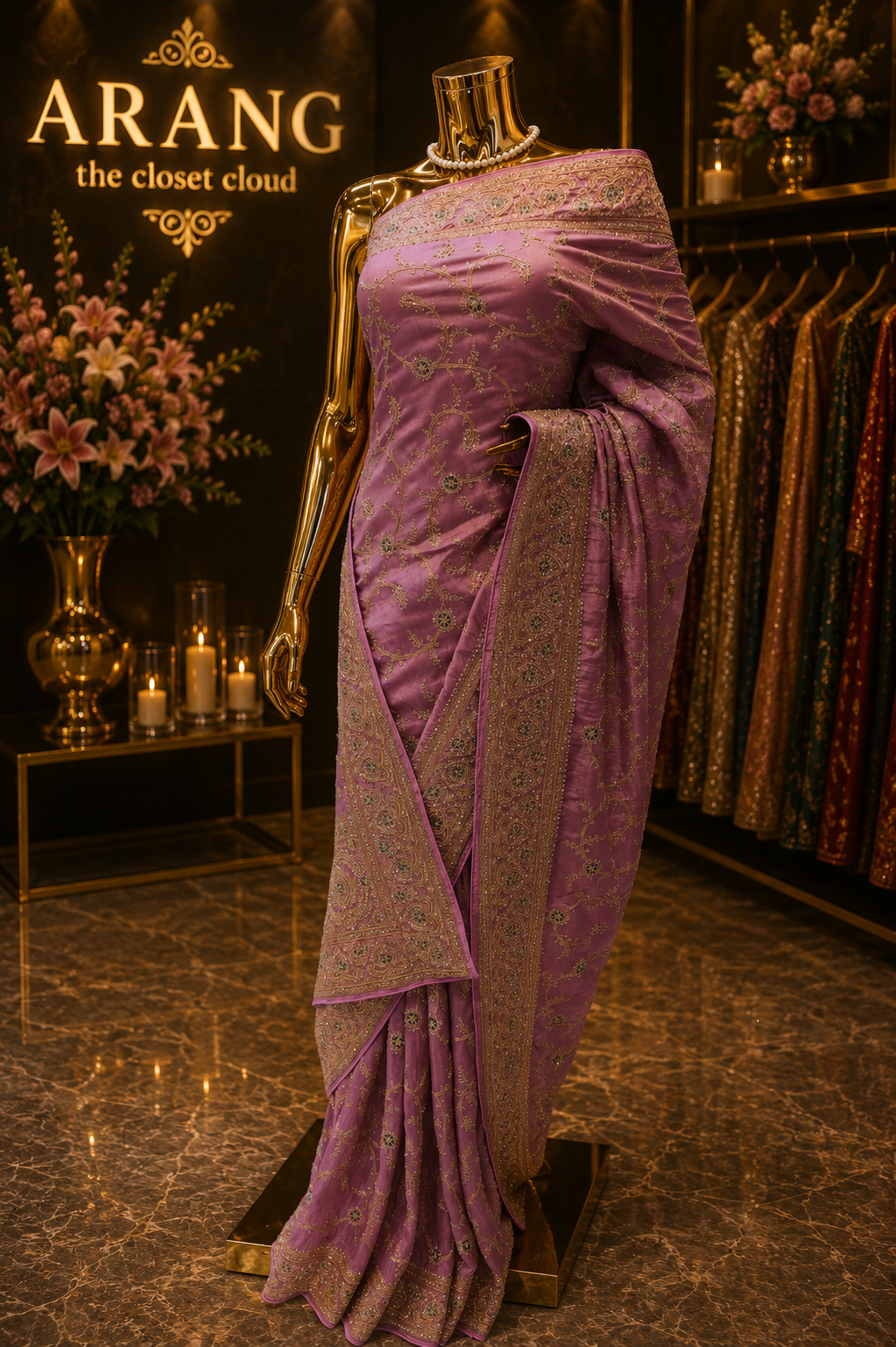"The Luxury Mauve Pink" Premium Designer Saree