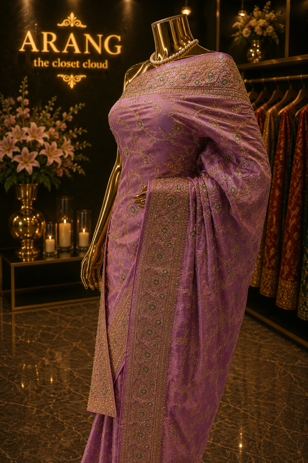 "The Luxury Mauve Pink" Premium Designer Saree