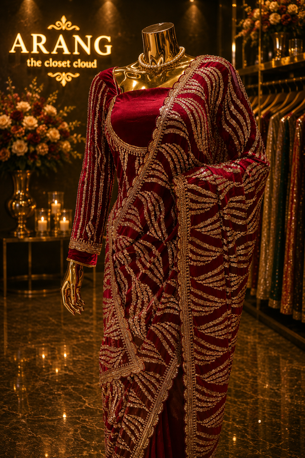 "The Luxury Maroon" Premium Designer Saree