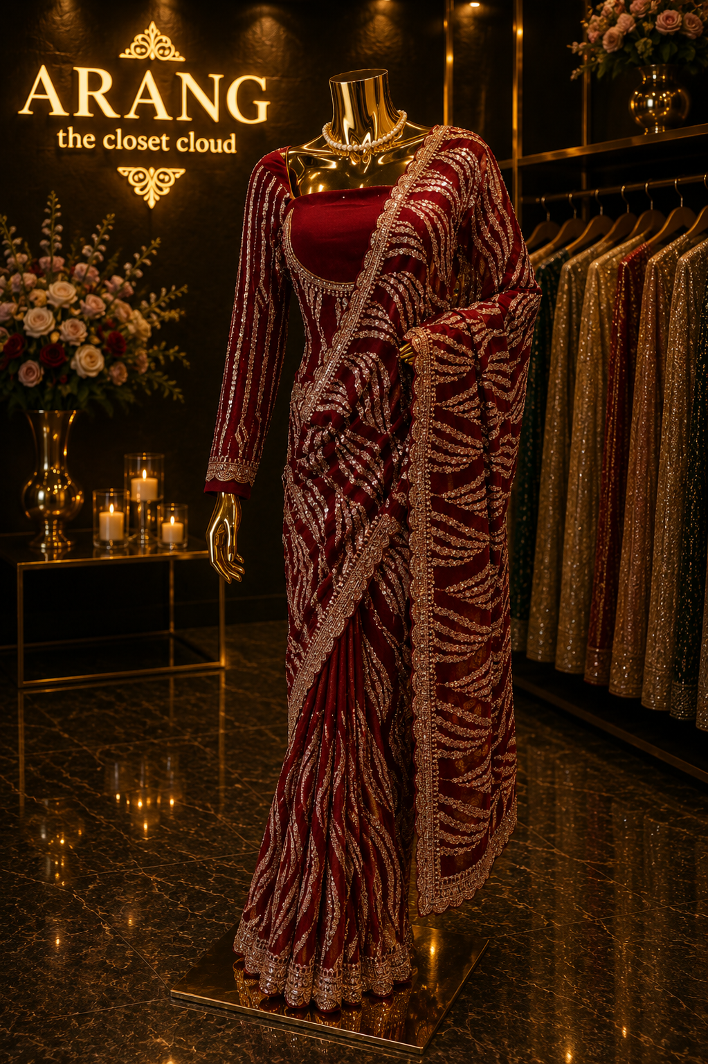 "The Luxury Maroon" Premium Designer Saree