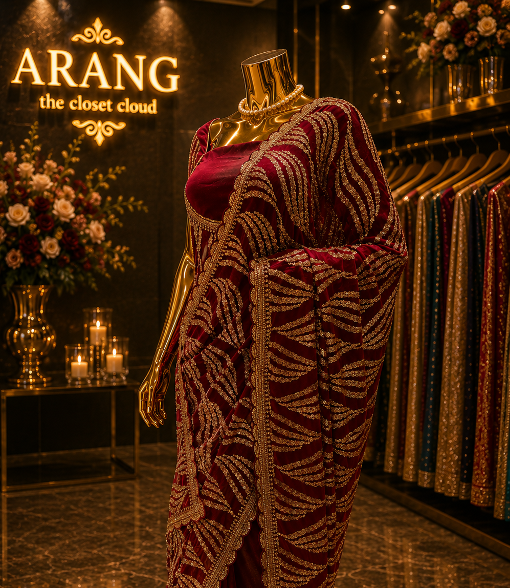 "The Luxury Maroon" Premium Designer Saree