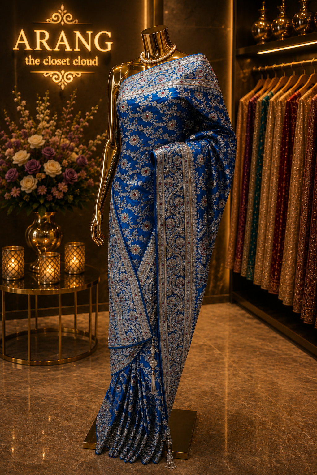 "The Royal Sapphire Blue" Premium Bridal Banarasi Silk Saree