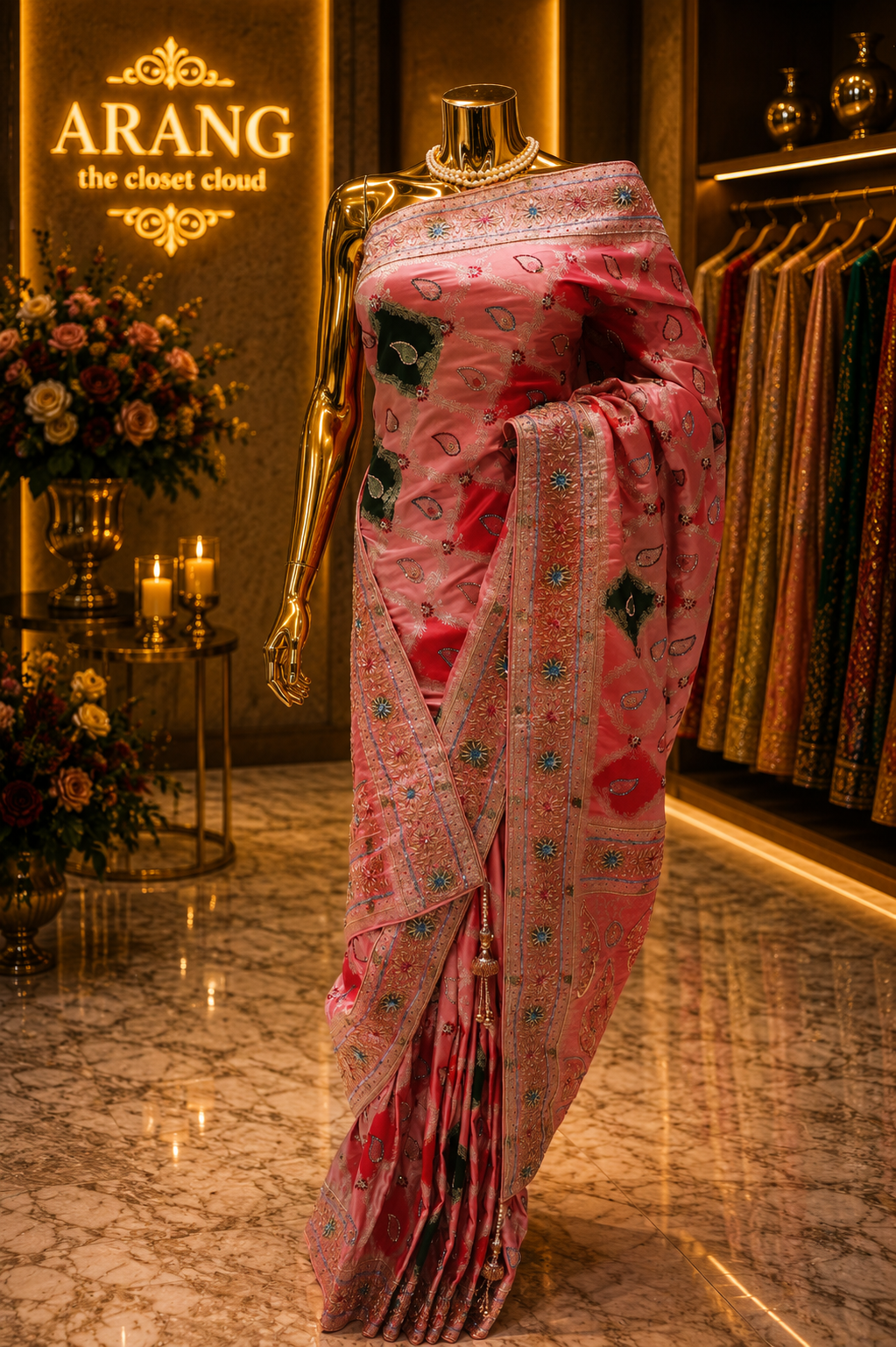 "The Cocktail Pink" Premium Handcrafted Banarasi Silk Saree