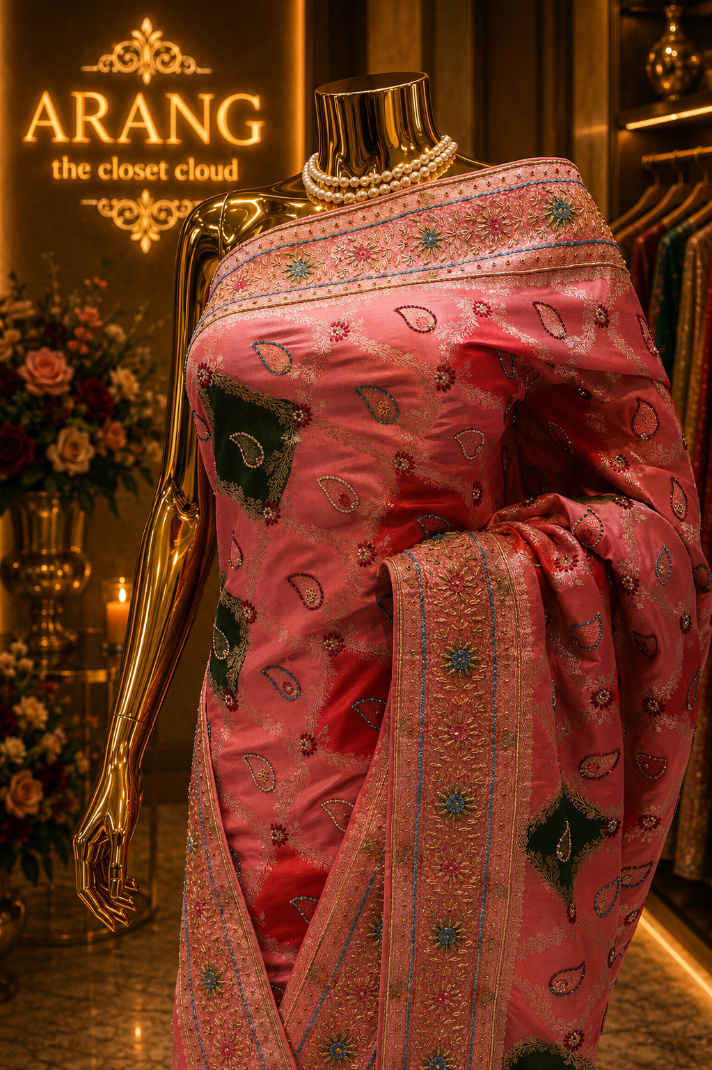 "The Cocktail Pink" Premium Handcrafted Banarasi Silk Saree