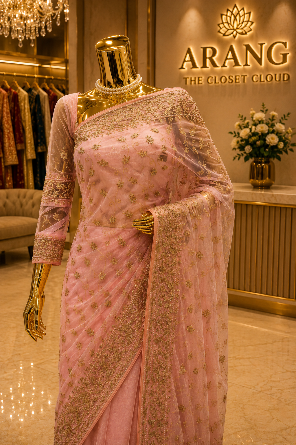 "The Blush Pink" Luxurious Handcrafted Designer Saree