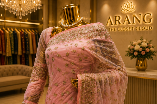 "The Blush Pink" Luxurious Handcrafted Designer Saree