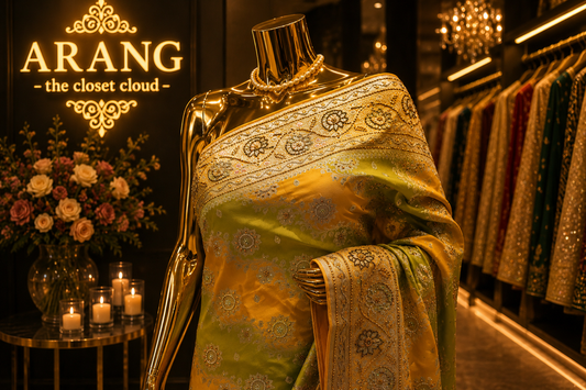"The Mustard & Olive" Premium Banarasi Silk Saree