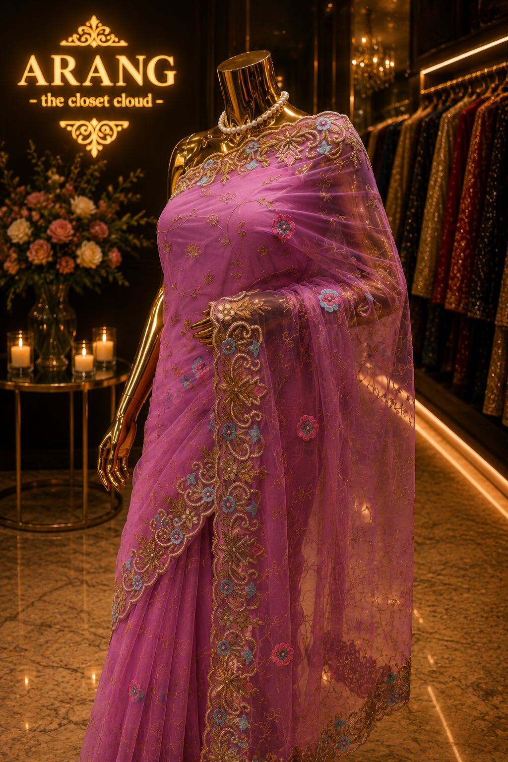 "The Orchid Pink" Premium Handcrafted Saree