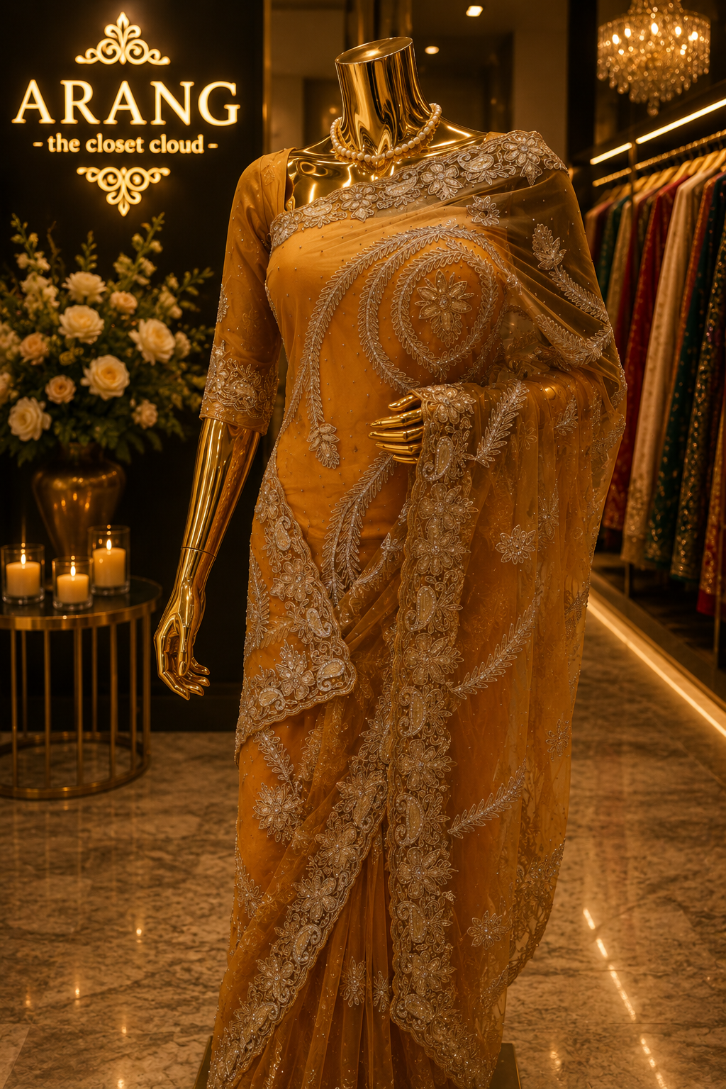 "The Mustard Gold" Premium Handcrafted Saree