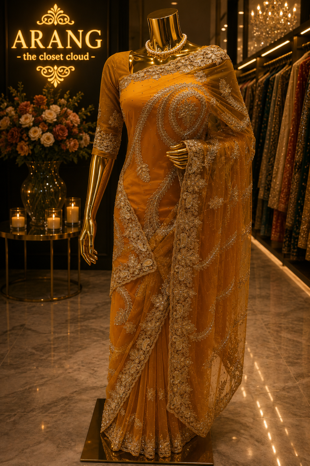 "The Mustard Gold" Premium Handcrafted Saree