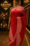 "The Vibrant Crimson Red" Premium Handcrafted Saree