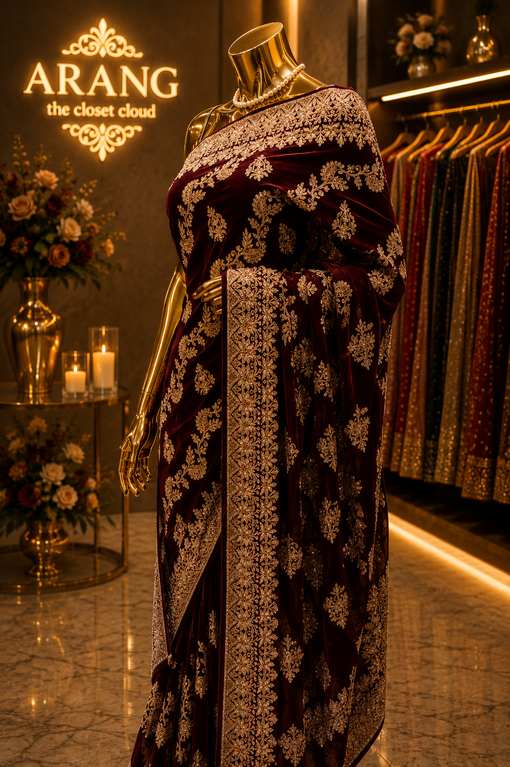 “The Luxury Deep Maroon" Premium Designer Saree