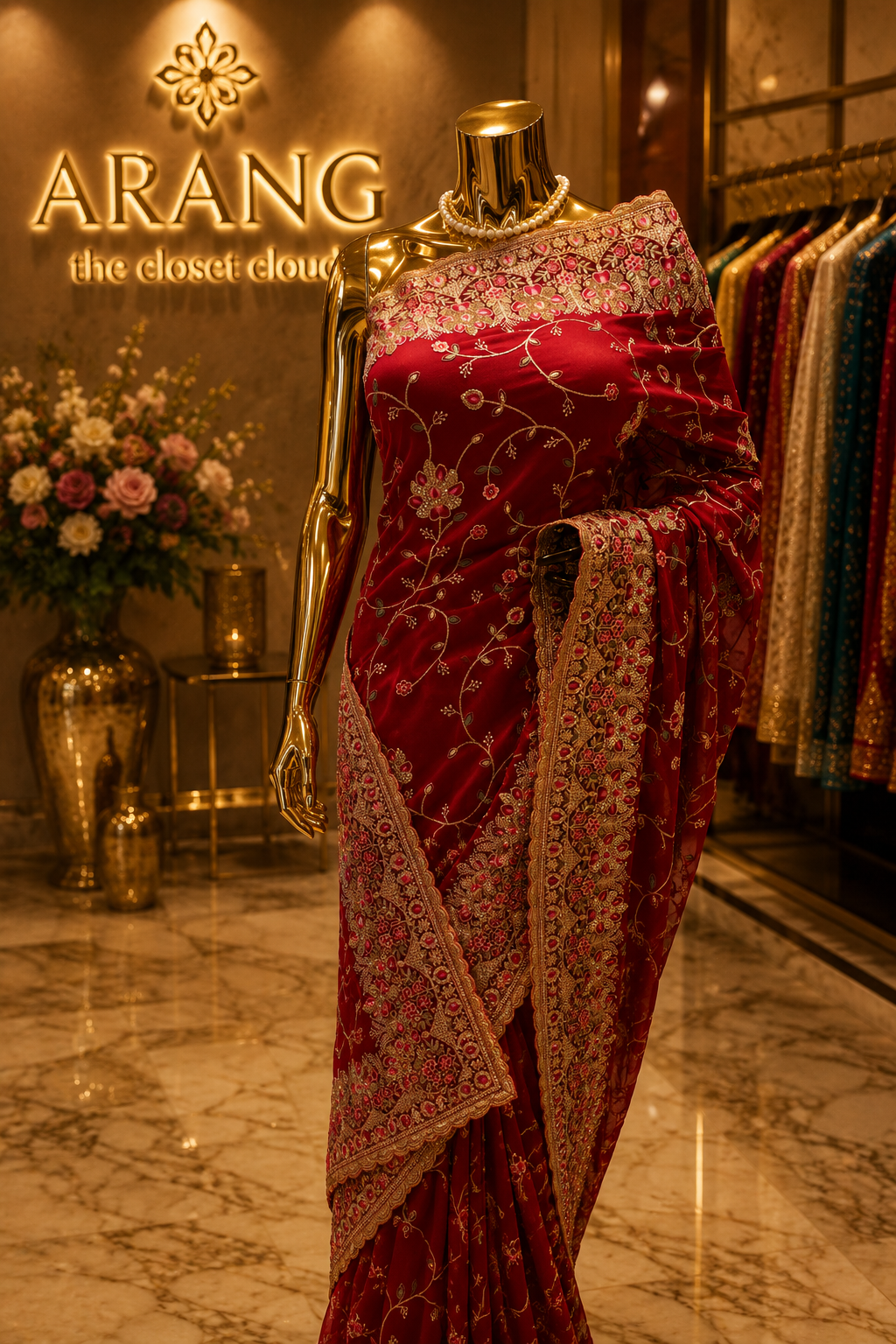 “The Rubine Pink" Premium Designer Saree