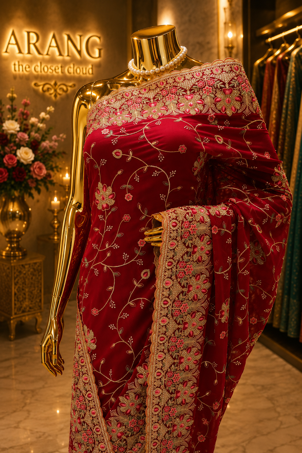 “The Rubine Pink" Premium Designer Saree