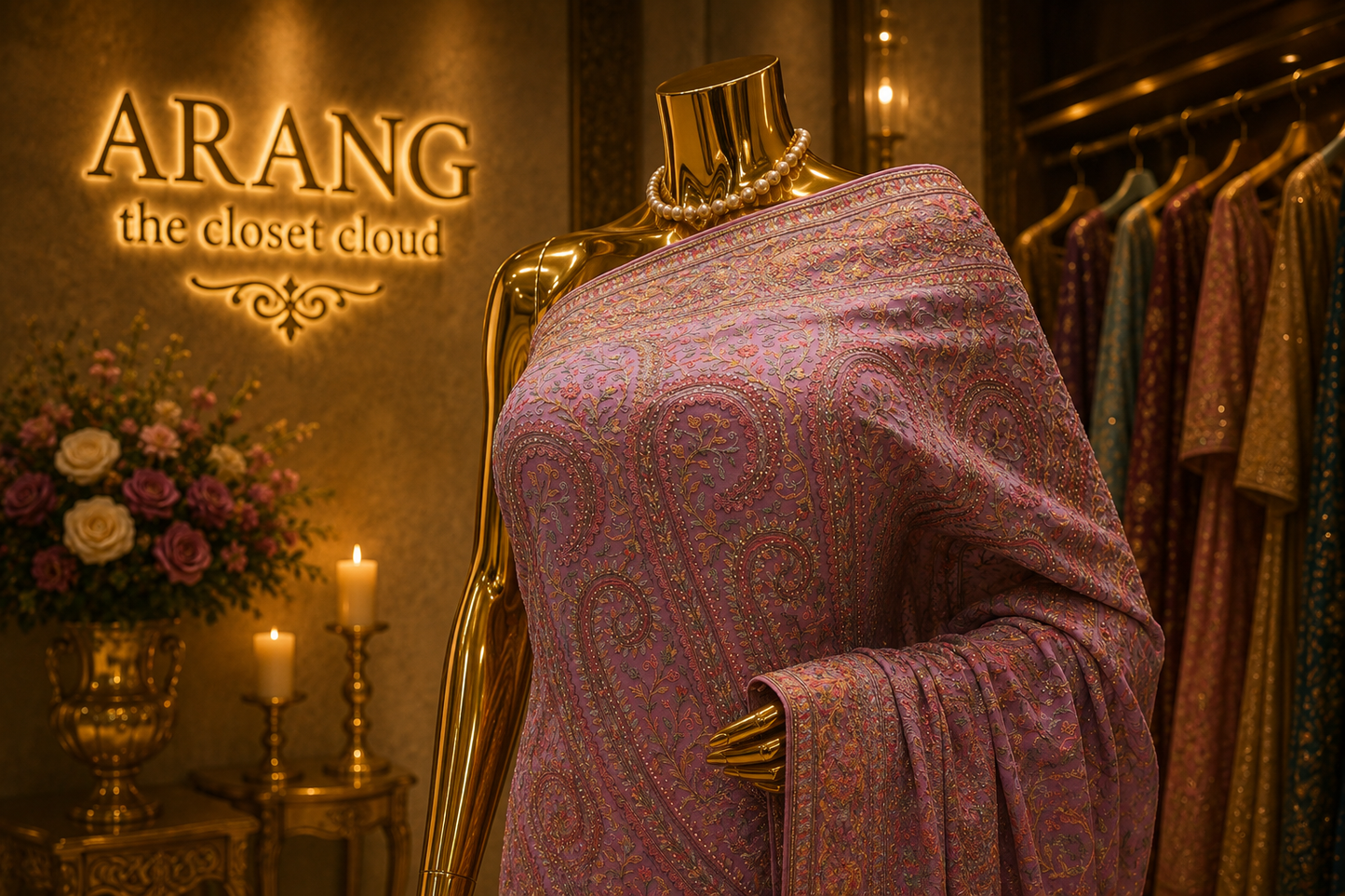"The Sophisticated Mauve" Designer Rajwadi Saree