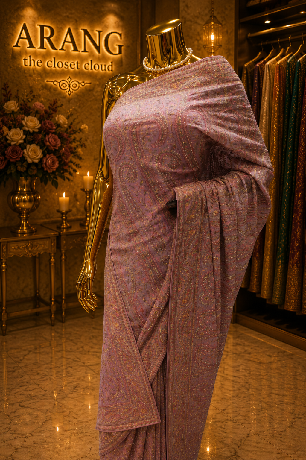 "The Sophisticated Mauve" Designer Rajwadi Saree
