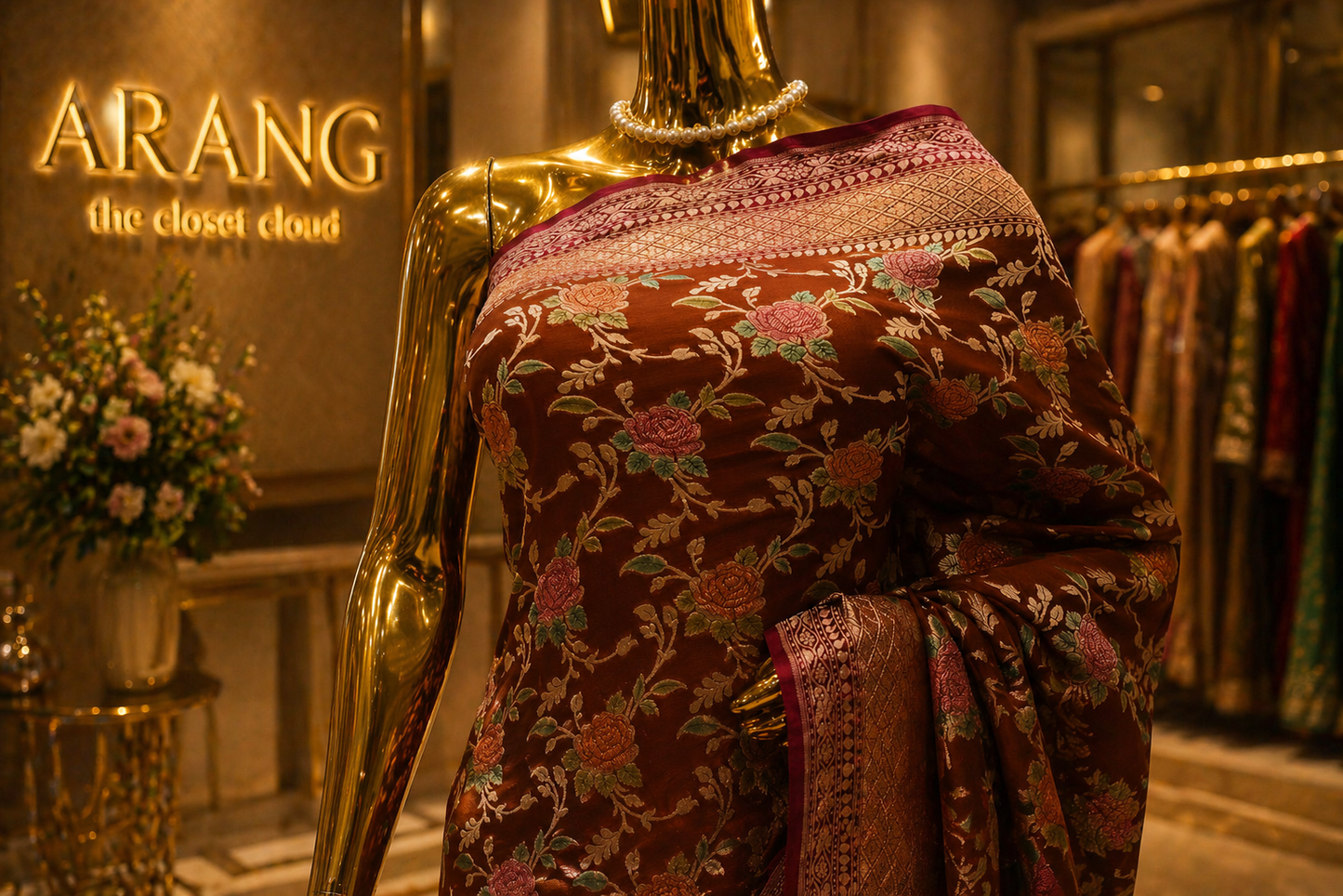 “The Terracotta” Premium Banarasi Khaddi Georgette Saree