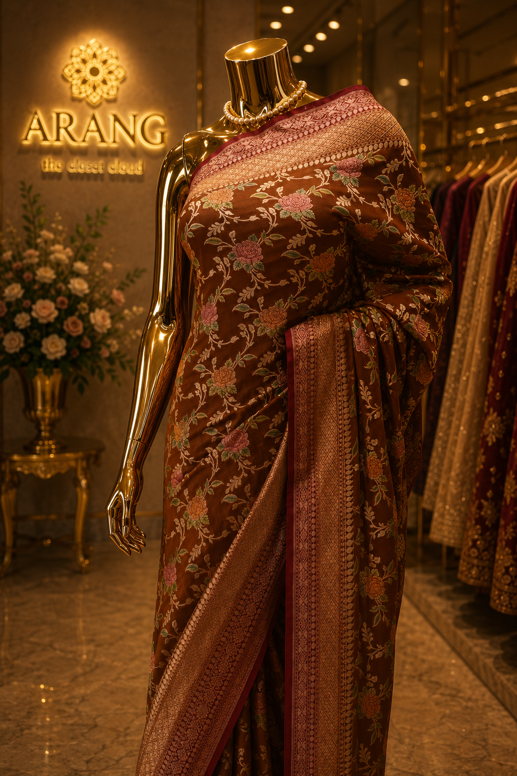 “The Terracotta” Premium Banarasi Khaddi Georgette Saree