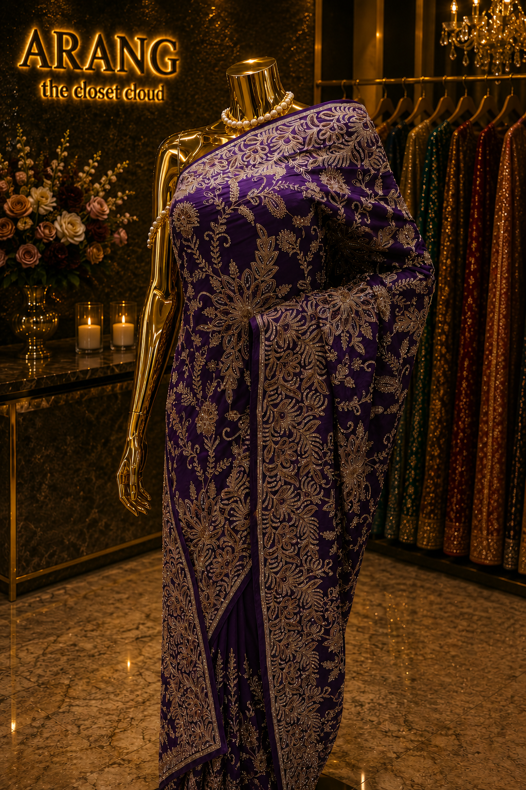 "The Regal Royal Purple" Luxurious wedding Wear Saree