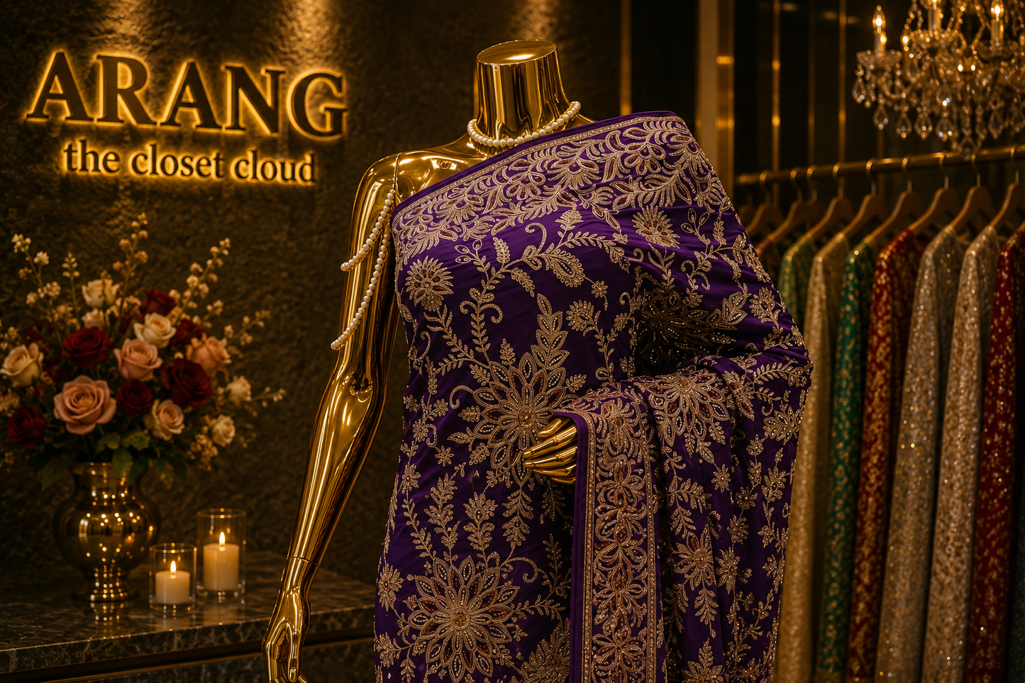 "The Regal Royal Purple" Luxurious wedding Wear Saree