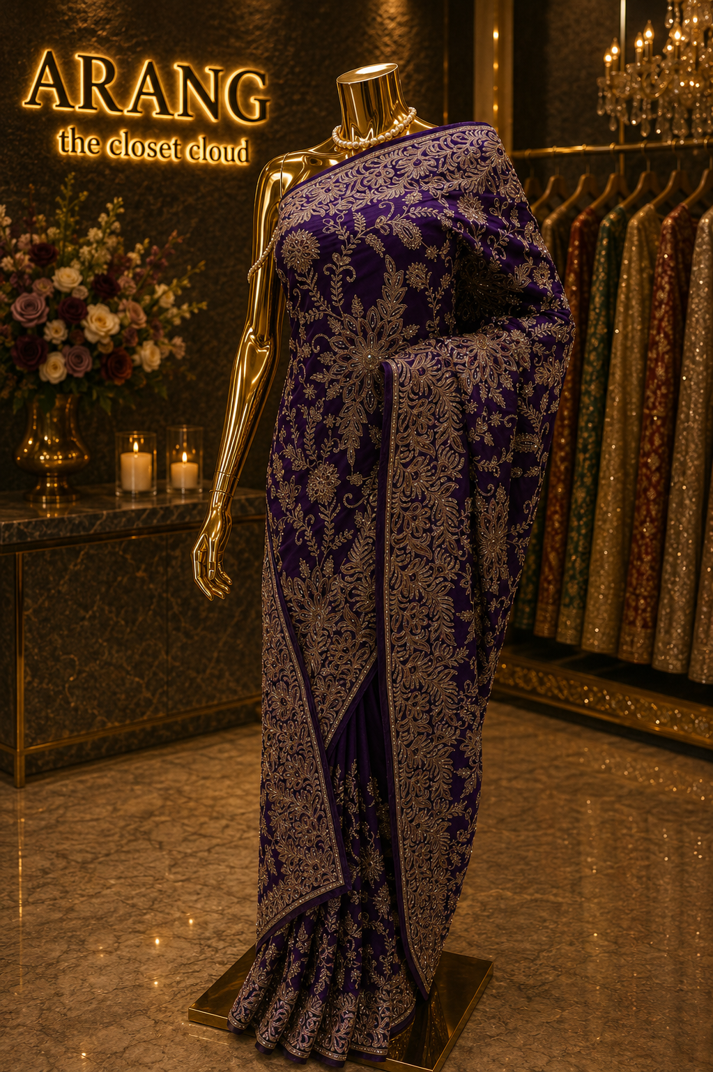 "The Regal Royal Purple" Luxurious wedding Wear Saree