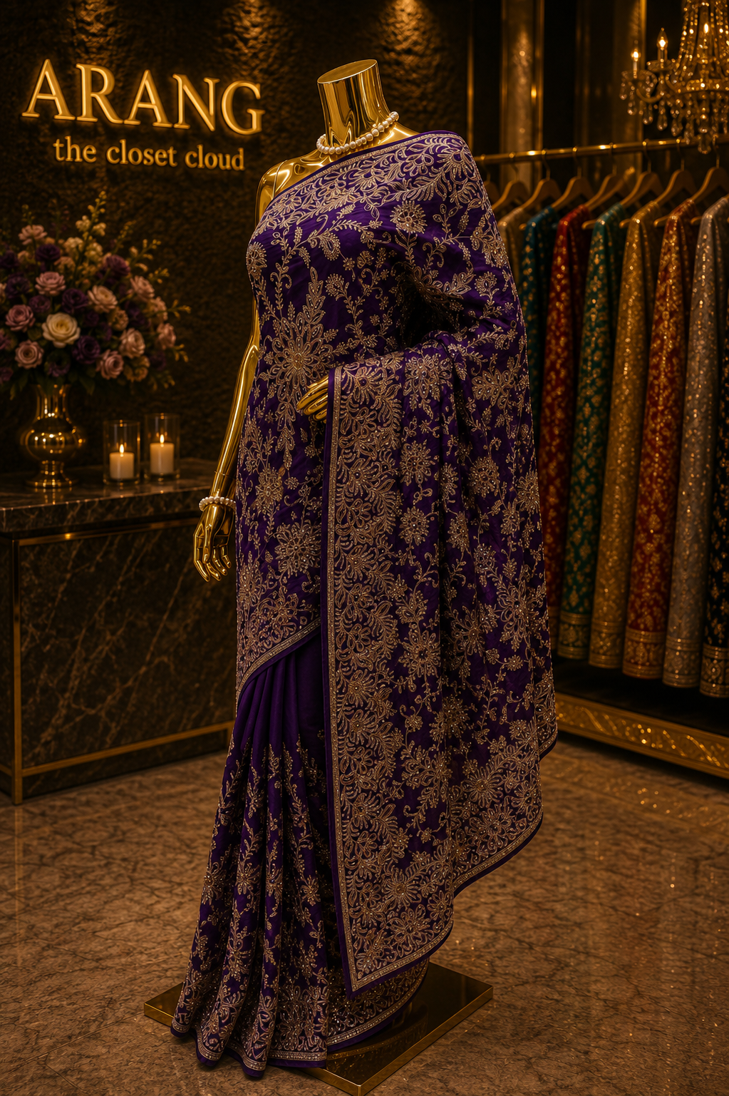 "The Regal Royal Purple" Luxurious wedding Wear Saree