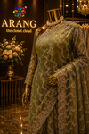 “The Antique Moss Green" Premium Designer Saree