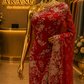The Cincinnati Red" Premium Designer Saree