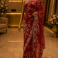 The Cincinnati Red" Premium Designer Saree