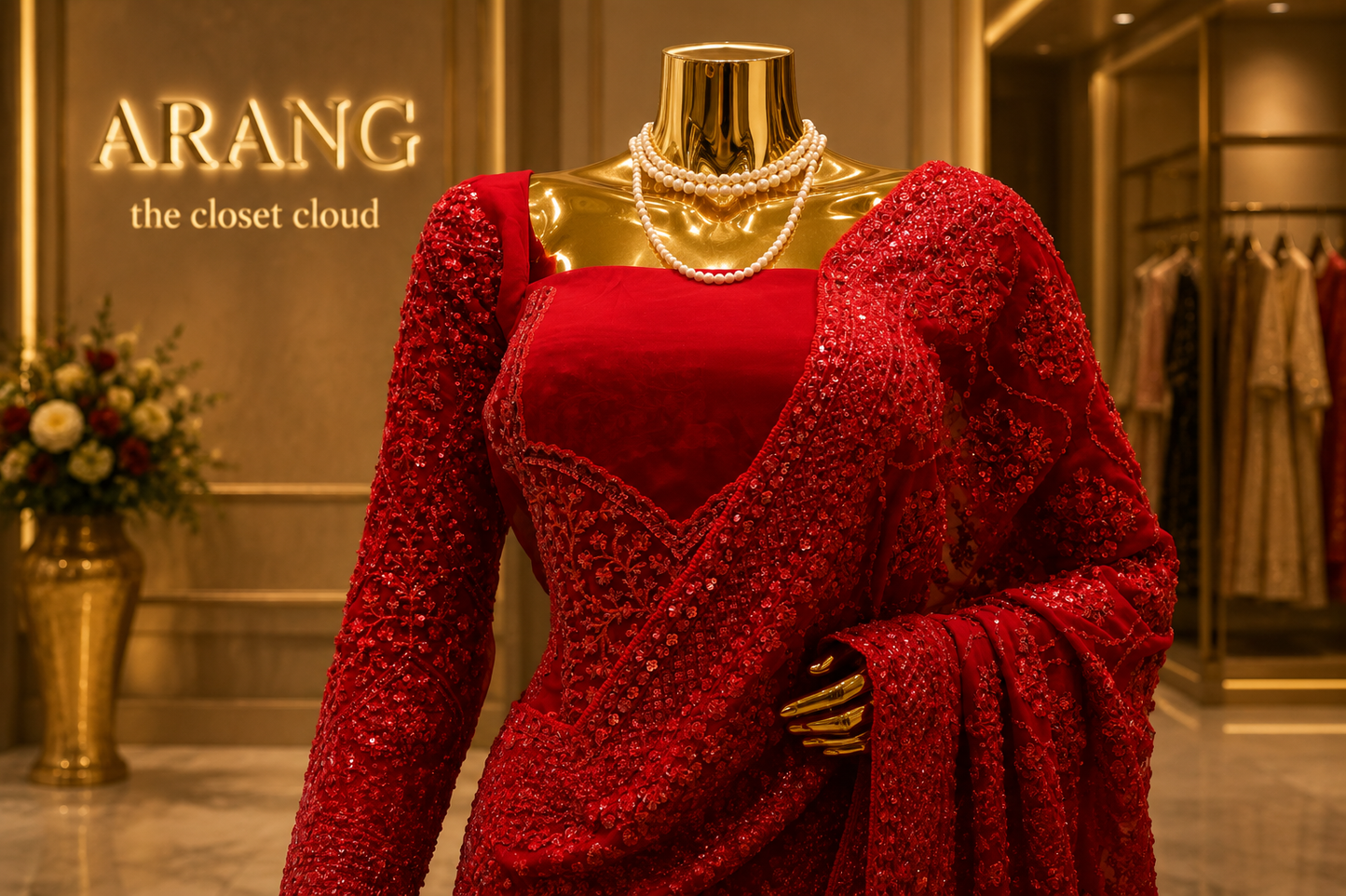 "The Persian Red" Premium Designer Saree