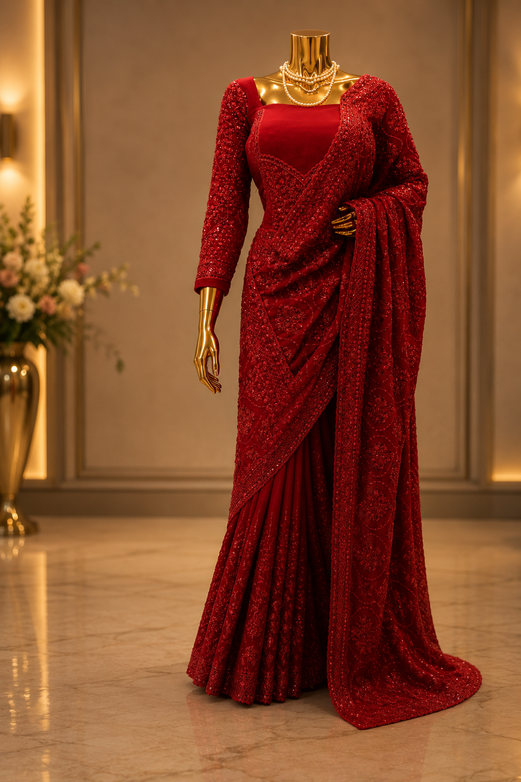 "The Persian Red" Premium Designer Saree