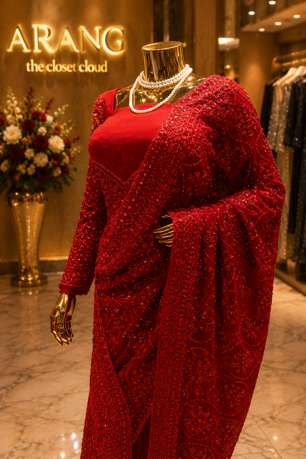 "The Persian Red" Premium Designer Saree