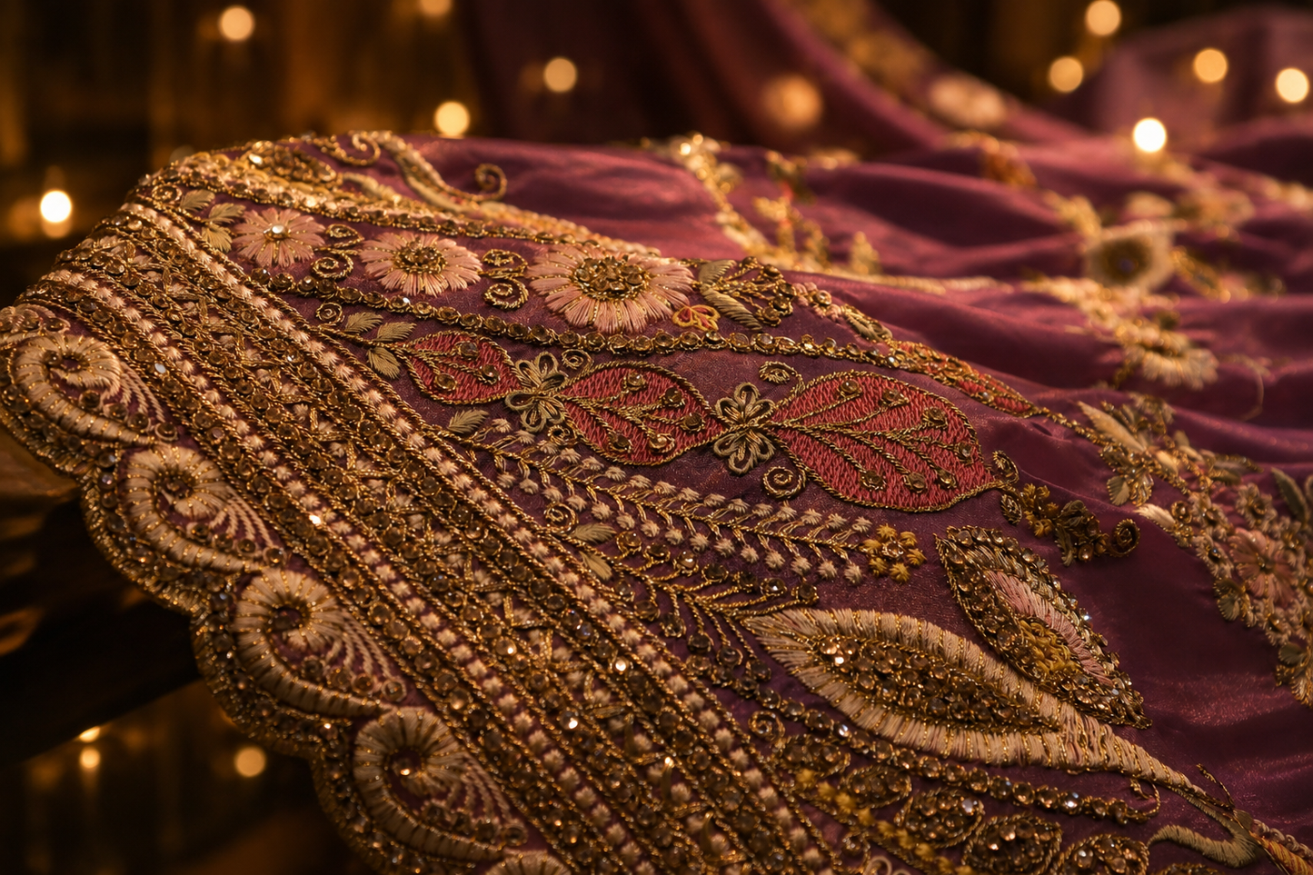 "The Metallic Mauve" Premium Designer Saree