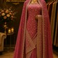 "The Deep Rose Pink" Premium Designer Saree with Veil