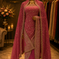 "The Deep Rose Pink" Premium Designer Saree with Veil