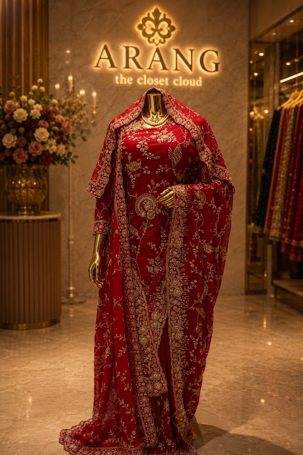 "The Royal Pink" Premium Bridal Saree With Veil