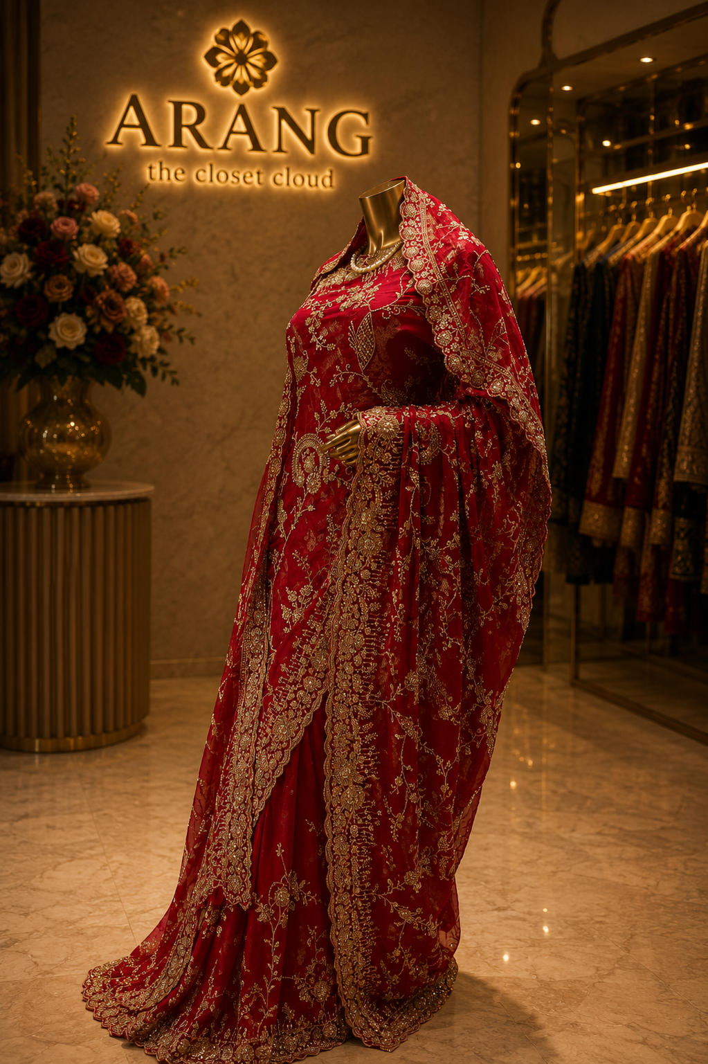 "The Royal Pink" Premium Bridal Saree With Veil