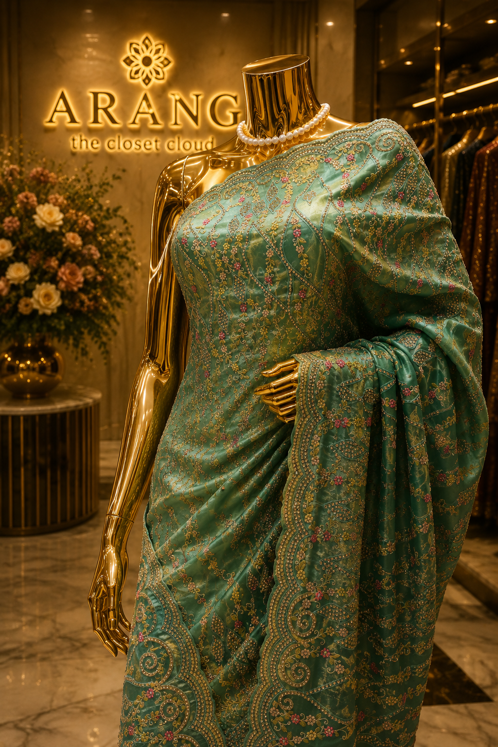 "The Persian Green" Premium Designer Saree