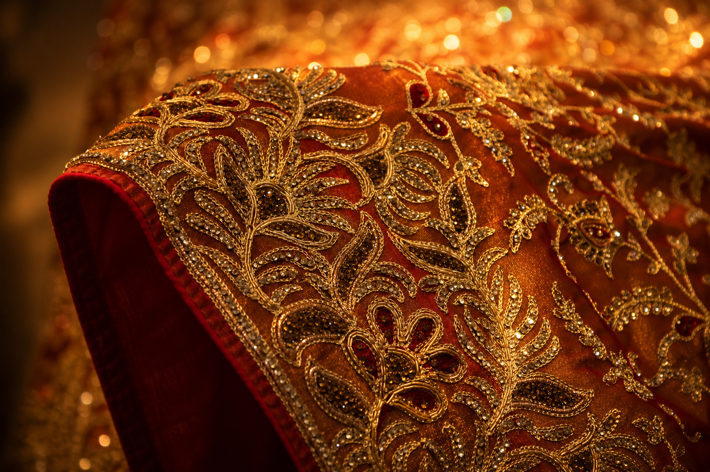 “The Burnt Copper" Luxurious Wedding Wear Saree