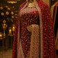 "The Royal Maroon" Premium Bridal Saree with Veil