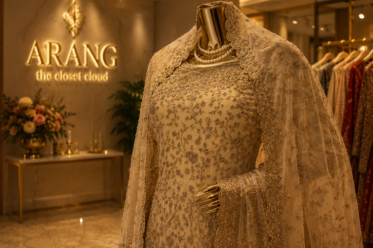 "The Royal Ceramic White" Premium Bridal Saree with Veil