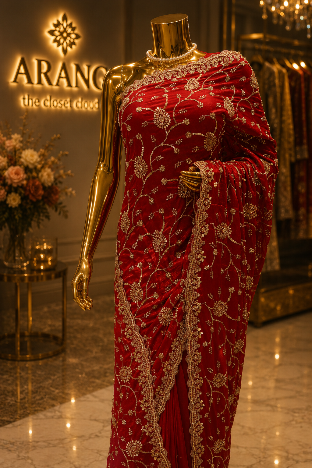 “The Pure Red” Premium Designer Bridal Saree