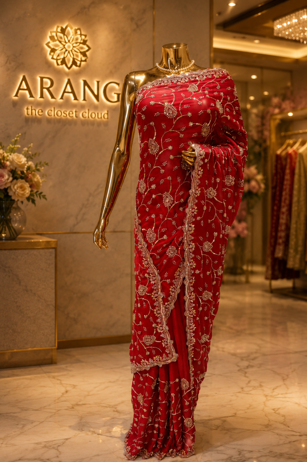 “The Pure Red” Premium Designer Bridal Saree
