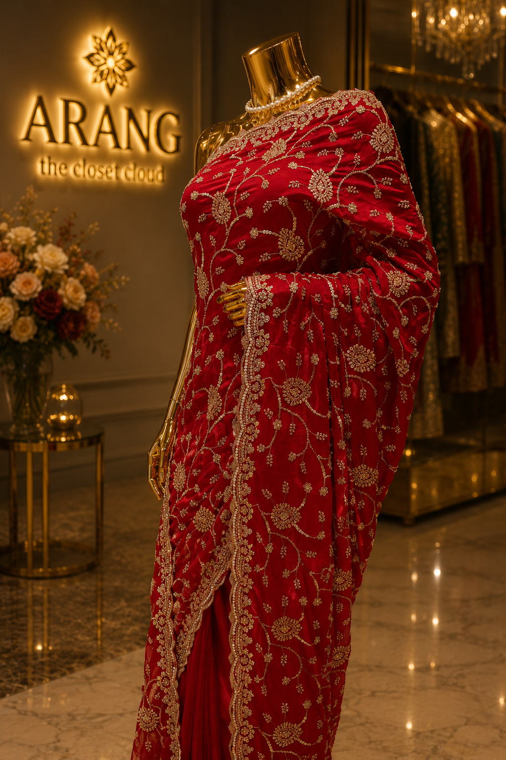 “The Pure Red” Premium Designer Bridal Saree