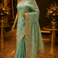 "The Aqua Sage" Premium Antique Hand-Crafted Banarasi Silk Saree