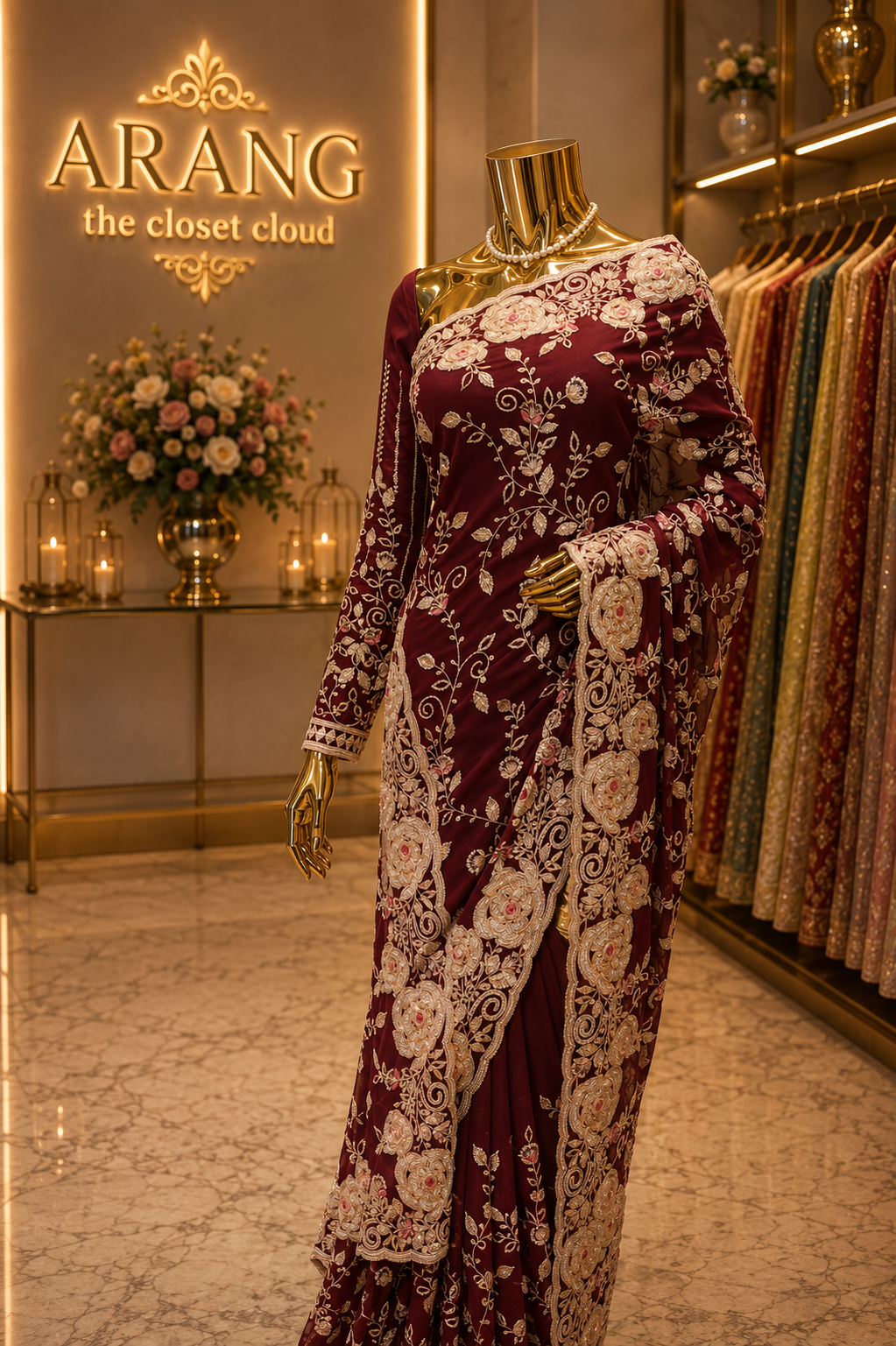 "The Royal Maroon" Premium Designer Saree