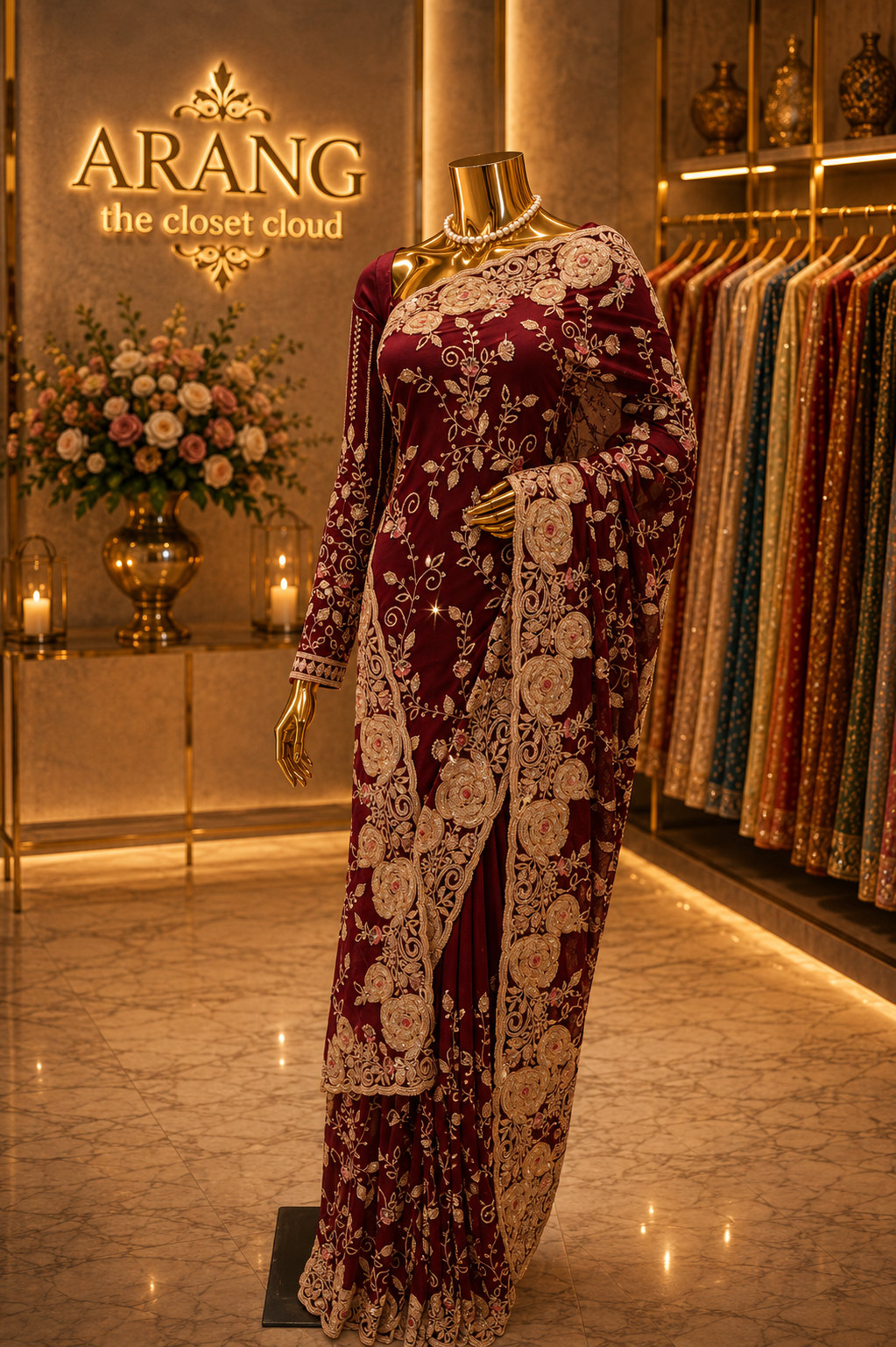 "The Royal Maroon" Premium Designer Saree