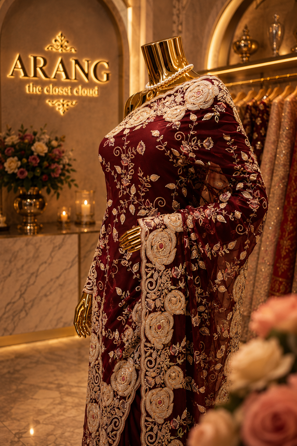 "The Royal Maroon" Premium Designer Saree