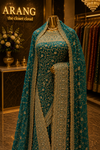 "The Persian Green" Premium Designer Saree with Veil