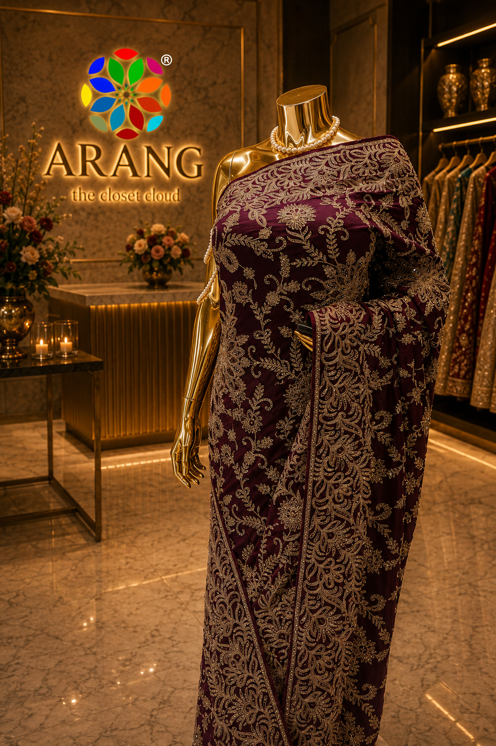 "The Russian Violet" Luxurious wedding Wear Saree